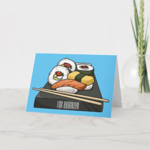 Cartão Ilustração de desenho animado Sushi