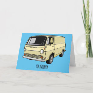 Cartão Ilustração de desenho da van clássica