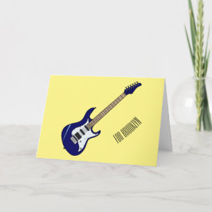 Cartão Ilustração de desenho de guitarra elétrica