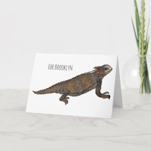 Cartão Ilustração de desenho de lagarto com horda-regal