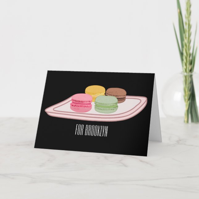 Cartão Ilustração de desenho de Macaron (Frente)
