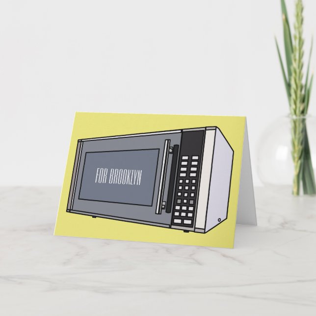 Cartão Ilustração de desenho em micro-ondas (Frente)