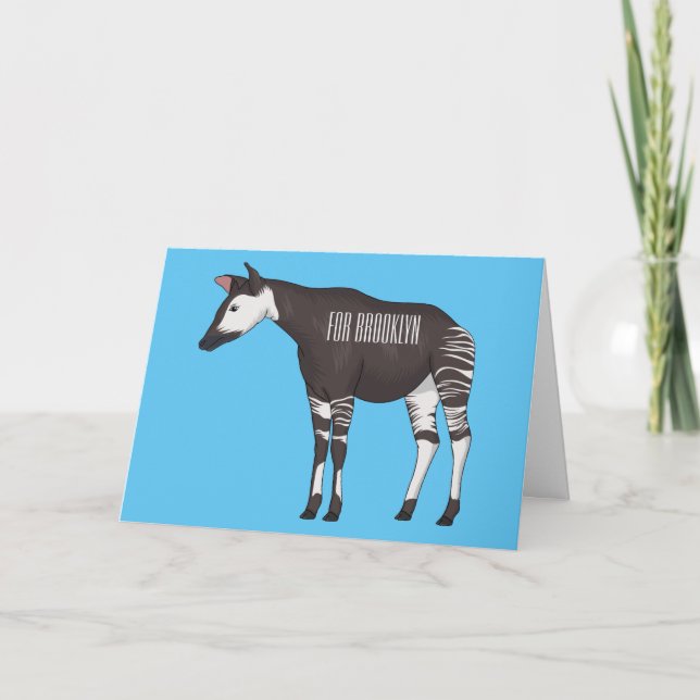 Cartão Ilustração de desenho em Okapi (Frente)