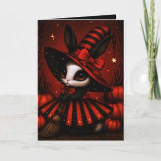 Cartão Ilustração de Fantasia de Bruxa Coelho para o Hall