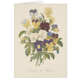 Cartão Ilustração de Flor de Pensas Amarela