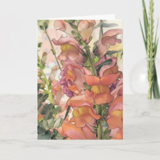 Cartão Ilustração de Flor em Lápis de Cor Pastel