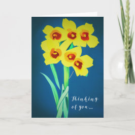 Cartão Ilustração de flores de narciso - Pensando em você