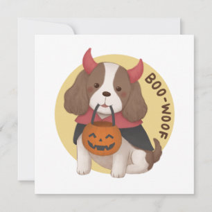 Cartão Ilustração de Halloween: Boo-Woof