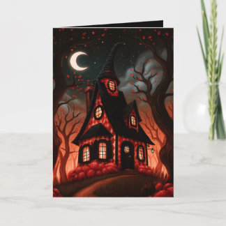 Cartão Ilustração de Halloween da Cabana da Bruxa