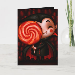Cartão Ilustração de Halloween de Truque ou Tratamento de