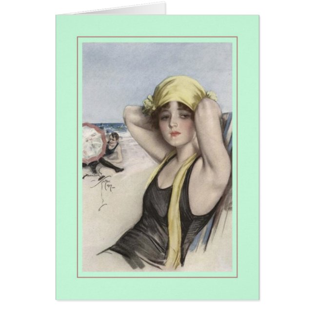 Cartão Ilustração de Harrison Fisher (Frente)