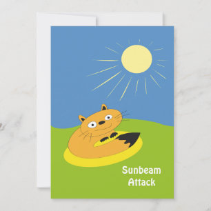 Cartão Ilustração de Humor de Gato Introvertido Aconchega