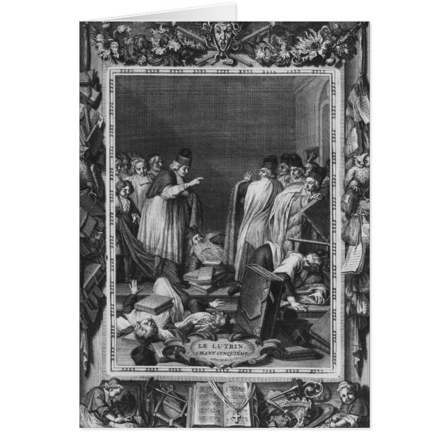 Cartão Ilustração de "Le Lutrin" por Nicolas (Frente)