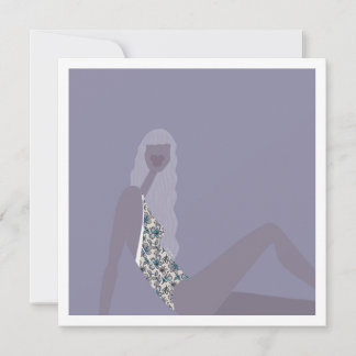 Cartão Ilustração de Moda Mulher Chic Purple Arte Moderna