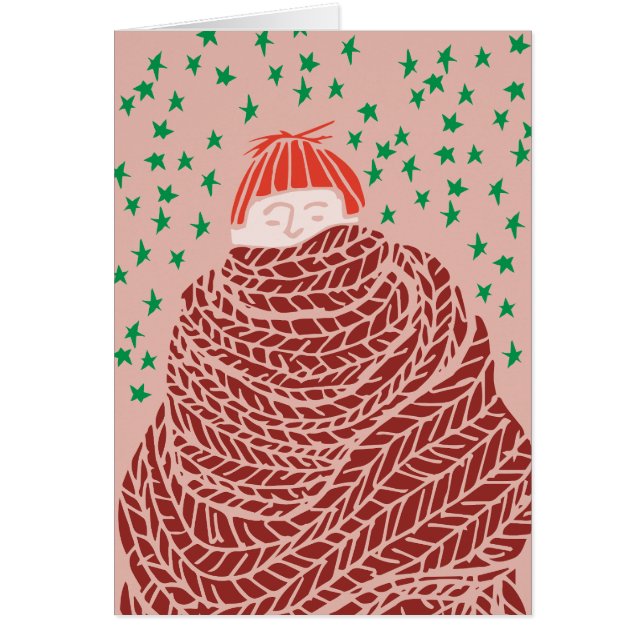 Cartão Ilustração de Natal Desenhada à Mão (Frente)