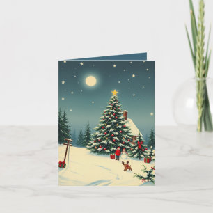 Cartão Ilustração de Natal Vintage