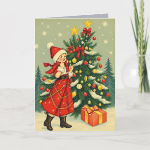 Cartão Ilustração de Natal Vintage
