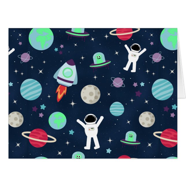 Cartão Ilustração de padrão de espaço (Frente horizontal)