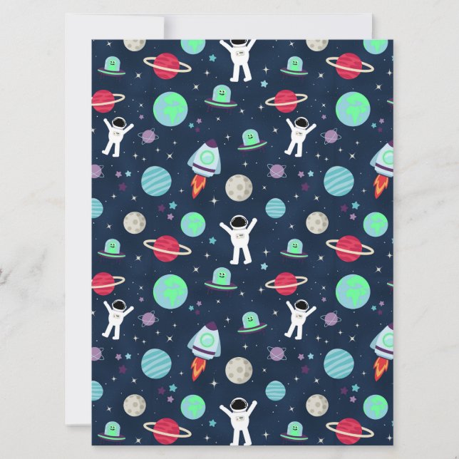 Cartão ilustração de padrão espacial (Frente)