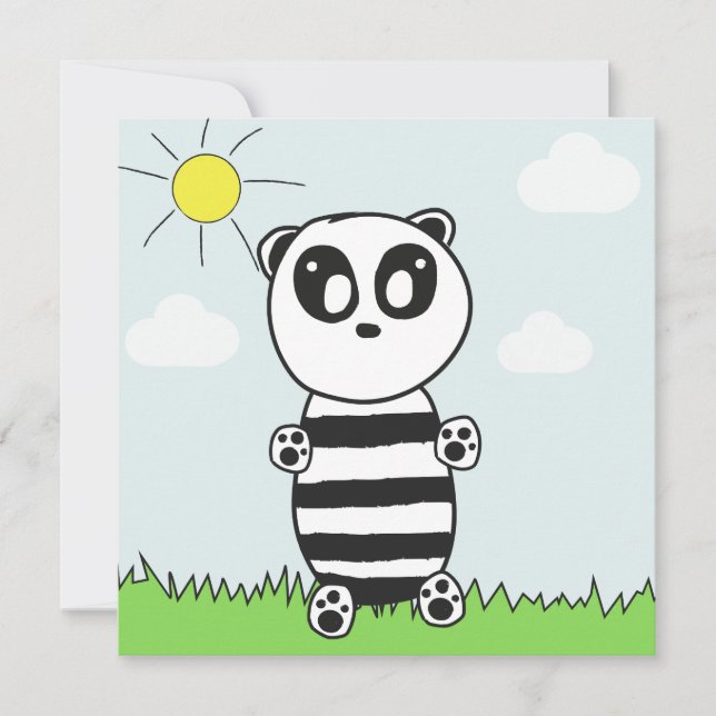 Cartão Ilustração de Panda Fofo (Frente)