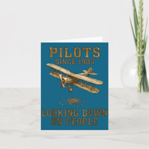 Cartão Ilustração de Piloto Voando Avião Sim Aventura