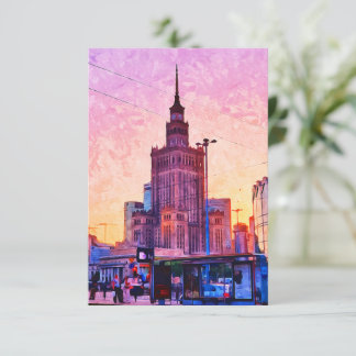 Cartão Ilustração de Polônia Watercolor de Varsóvia