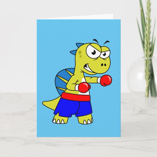 Cartão Ilustração De Um Boxing De Espinossauro. (Frente)