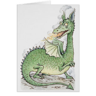 Cartão Ilustração de um fogo do esguicho do dragão