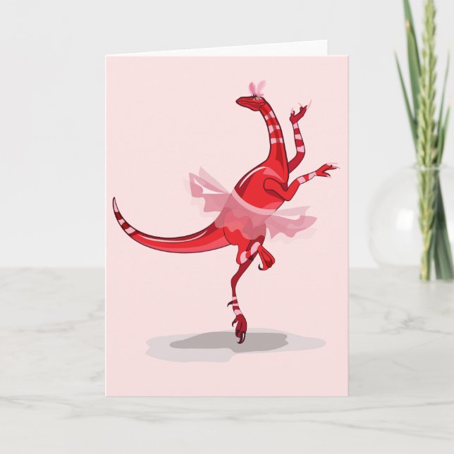 Cartão Ilustração De Um Raptor De Ballerina. (Frente)