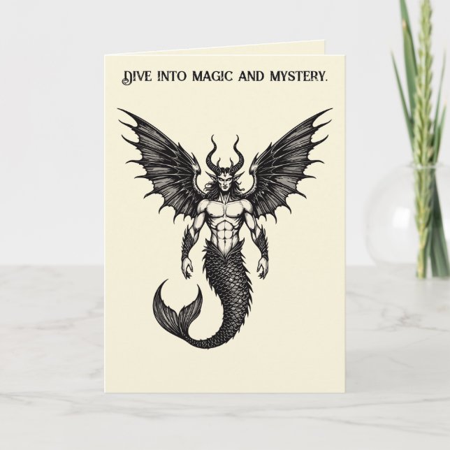 Cartão Ilustração Demoníaca Crocell Oceânica (Frente)