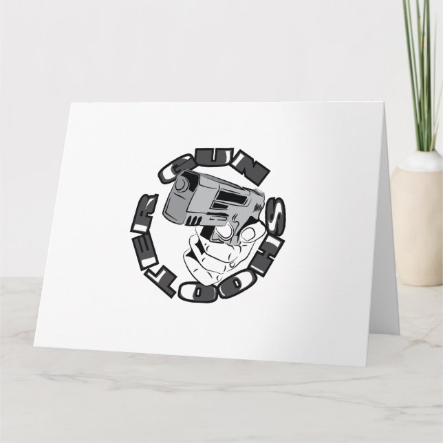 Cartão Ilustração do atirador de arma (Frente)