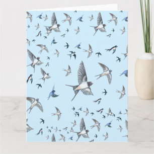 Cartão Ilustração Do Bando De Aves De Engorda Voadoras