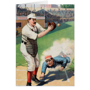 Cartão Ilustração do basebol do vintage