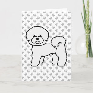 Cartão Ilustração do Cão de Cartoon de Bichon Frise