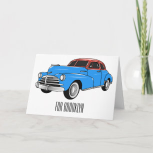 Cartão Ilustração do desenho animado Classic car 1948