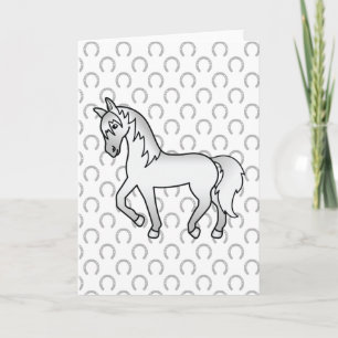 Cartão Ilustração do desenho animado de cavalos de Trote