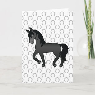 Cartão Ilustração do desenho animado de cavalos de Trote