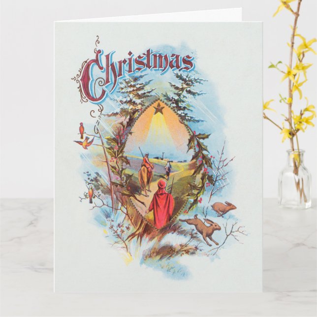 Cartão Ilustração do Feriado Bíblico de Magi (Flor Amarela)