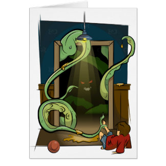 Cartão Ilustração do monstro do armário pelo vivo diário