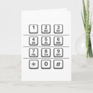 Cartão Ilustração do Teclado de Números de Cabine Telefôn