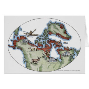 Cartão Ilustração do território do Inuit