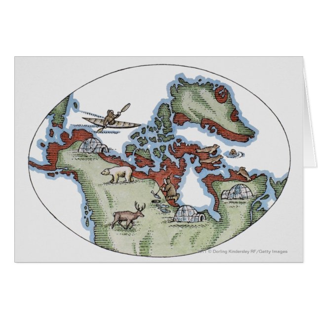 Cartão Ilustração do território do Inuit (Frente Horizontal)
