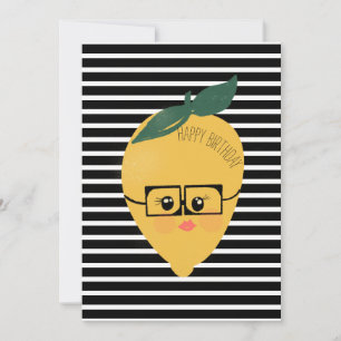 Cartão Ilustração engraçada de desenho animado de limão a