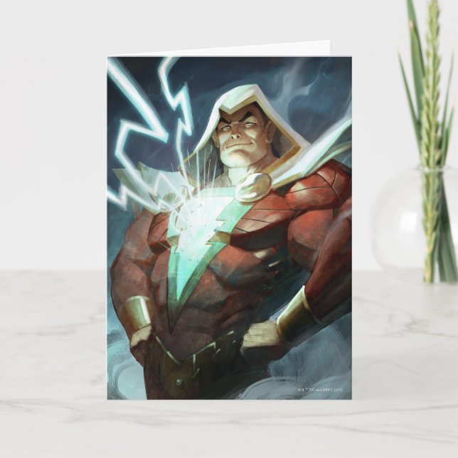 Cartão Ilustração Infinita do Shazam de Crise (Frente)