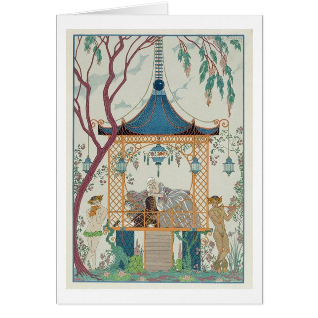 Cartão Ilustração para "Fetes Galantes" por Paul Verlaine (Frente)