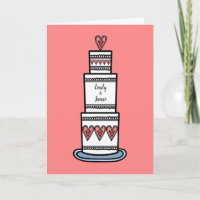 Ilustração Personalizada de Bolo de Casamento Cart