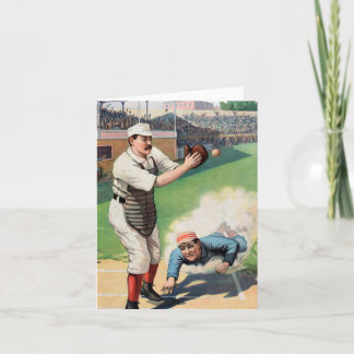 Cartão Ilustração Vintage Baseball