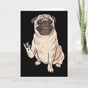 Cartão Ily Pug Cão Gestual Asl Surdo Perda Auditiva Awa