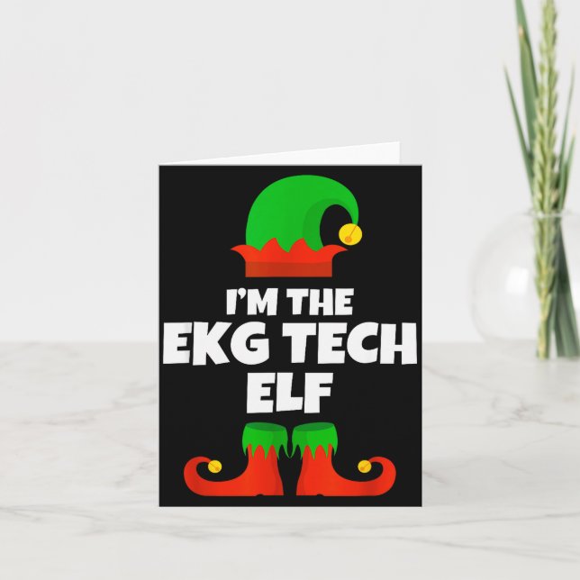 Cartão I'm Ekg Tech Elf Family Pajama Christmas Electroca (Frente)