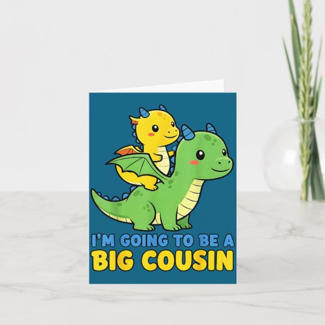 Cartão I'm Going To Be A Big Cousin Baby Reveal 2026 Drag (Frente)